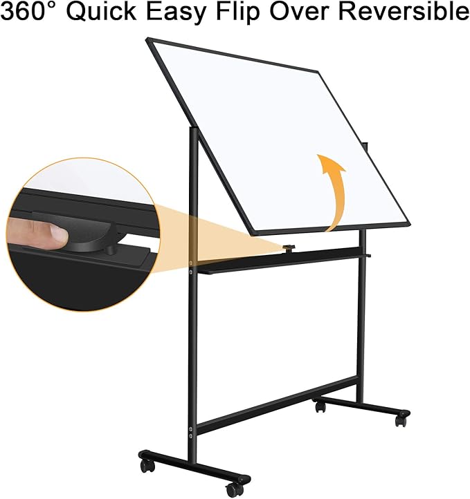 H-Qprobd 48"x36" Mobile Whiteboard Double-Sided Magnetic Dry Erase Board on - Image 4