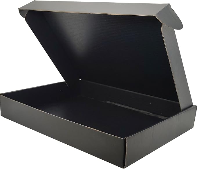 Black Shipping Boxes for Small Business Pack of 25-13x10x2 inches Cardboard - Image 3