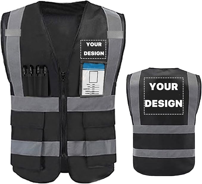 YOWESHOP High Reflective Visibility Safety Vest Custom Your Logo Safety Workwear by YOWESHOP