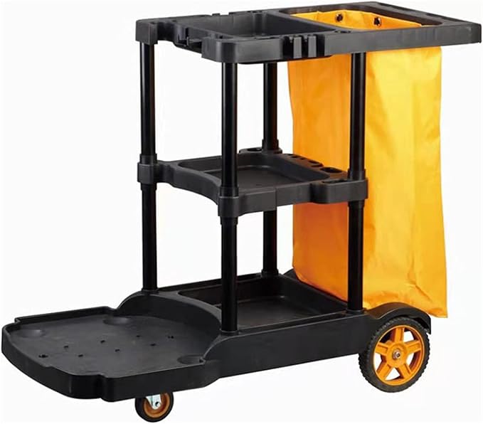 tonchean Commercial Janitorial Cart, 3-Shelf Large Capacity Housekeeping Cart - Image 5