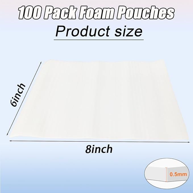 100PCS Cushioning Foam Pouche, 6x8Inch Packing Pouche Packing Supplies - Image 2