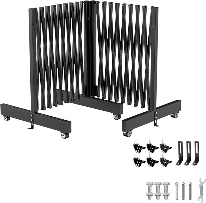 16 FT Industrial Metal Expandable Barricade，Retractable Traffic Fence by JTZFD