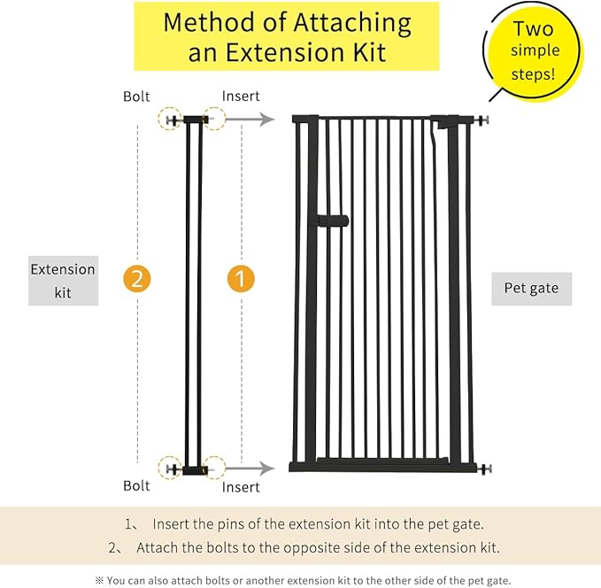 Lumizone Extra Tall Cat Gate Extension Kit 55.12" High Pressure Mounted 2025 - Image 2