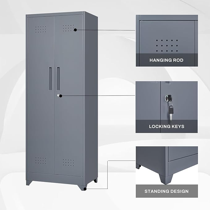 LUCYPAL 65" H Metal Garage Storage Cabinet - Image 4