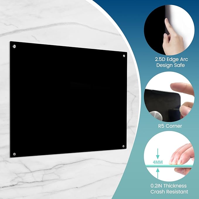 Magnetic Glass Dry Erase Board White Board Wall Mounted Whiteboard, Large - Image 2