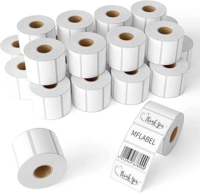 MFLABEL 24 Rolls of 1000 2-1/4 x 1-1/4 Inch Direct Thermal Perforated Shipping by MFLABEL
