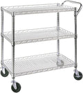 Heavy Duty 3 Tier Rolling Utility Kitchen Cart on Wheels, Large 45"L x 17 1/2"D by Unknown