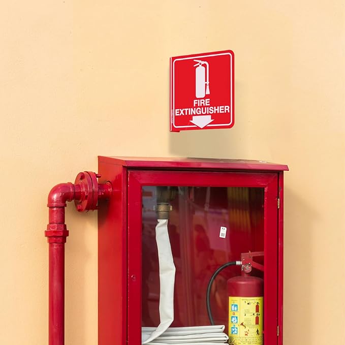 GicnKeuz Fire Extinguisher Sign, Two-Sided Acrylic L-Signs, Including Screws - Image 6