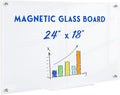 Magnetic Glass Whiteboard, Frameless White Board by QUEENLINK