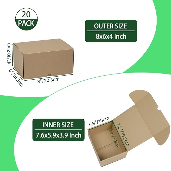 8x6x4 Inches Shipping Boxes Set of 20 - Image 2