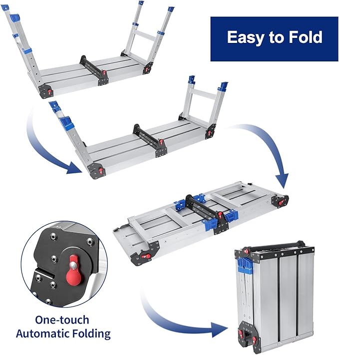 Foldable Aluminum Work Platform, 12.7 lb, Easy-Installation, Capacity of 500 lbs - Image 5
