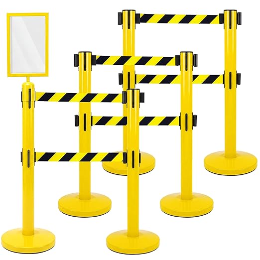 Therwen 6 Pcs Double Retractable Belt Barrier by Therwen