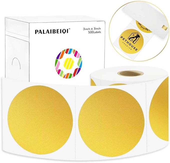 3 X 3 Inch Round Thermal Labels Circle Color Coding Labels Printable Waterproof by Palaibeiqi