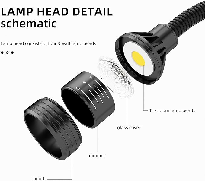 Magnetic Work Light, Three-ColorTemperature, 1320 Lumen 120v FlexibleGooseneck - Image 4
