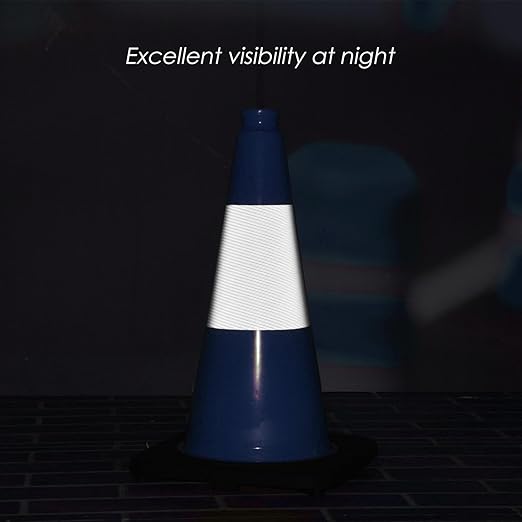 6 Pack 18" Inch Blue PVC Traffic Cones - Image 6