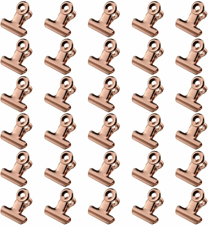 HAHIYO 0.87inch Rose Gold Bulldog Clips Metal File Hinge Binder Clips Clamps by HAHIYO
