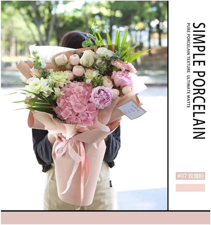 FWSA WRAPS Flower Wrapping Paper Roll Red Korean Floral Bouquet Packing - Image 4