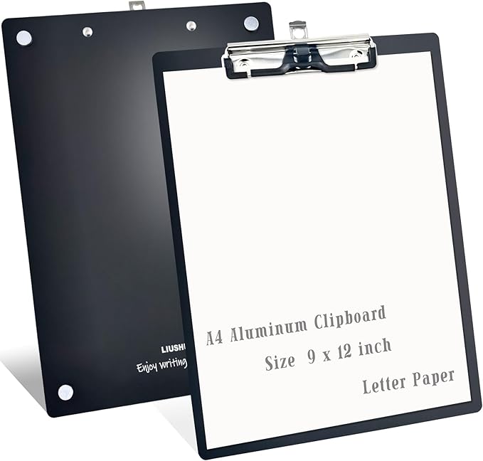 Aluminum Magnetic Clipboard A4 Metal Strong Fixed Magnet Message Clip Board by Liushun