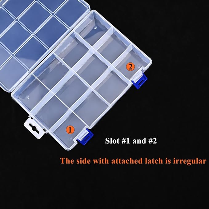 BangQiao 6 Pack Fixed 12 Grids Clear Plastic Storage Divider Box - Image 4