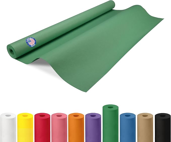 36" x 1200" Christmas Green Kraft Paper Roll by IDLPackaging