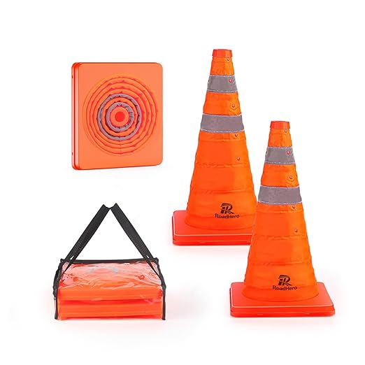 RoadHero 18 Inch 2 Pack Collapsible Traffic Safety Cones, Parking Lots by RoadHeroUS