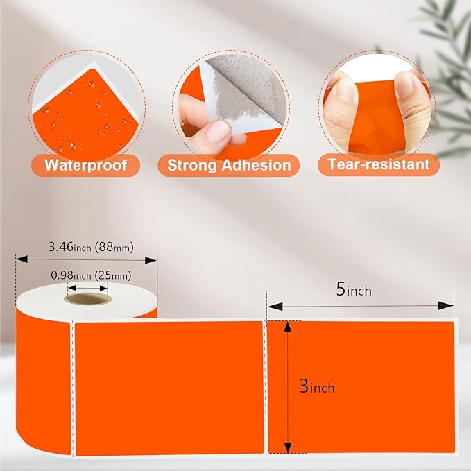 3 X 5 Inch Printable Waterproof Rectangle Color Coding Labels, 300 Per Roll - Image 2