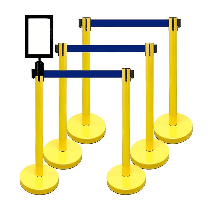VIP Crowd Control Retractable Belt Stanchion Queue Safety Barrier Set by CrowdControlCenter