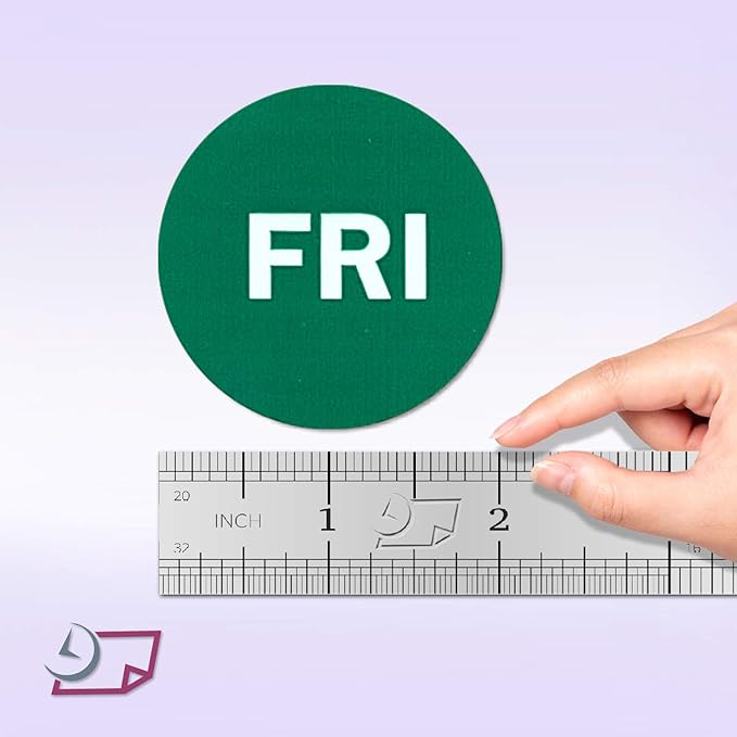 NextDayLabels - 2" Round Green, Self-Adhesive Labels, Day of The Week Color - Image 3