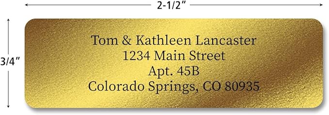 Personalized Return Address Labels, Roll of 125 Gold Foil Self-Adhesive Labels - Image 3