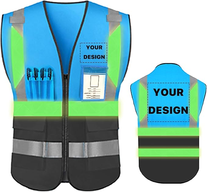 YOWESHOP High Reflective Visibility Safety Vest Custom Your Logo Safety Workwear by YOWESHOP