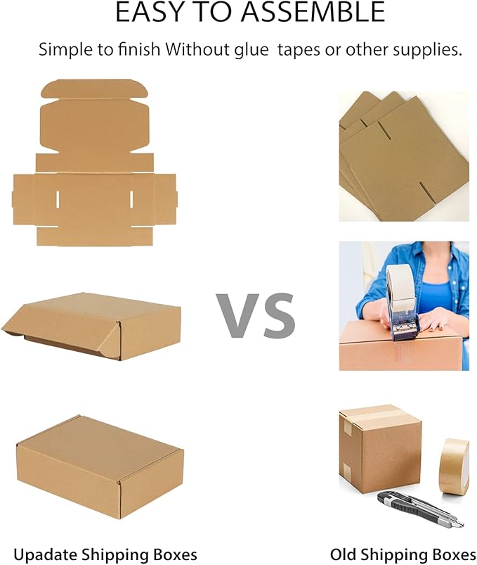 Trwcrt Shipping Boxes 7x5x2 Set of 20, Corrugated Cardboard Box - Image 6