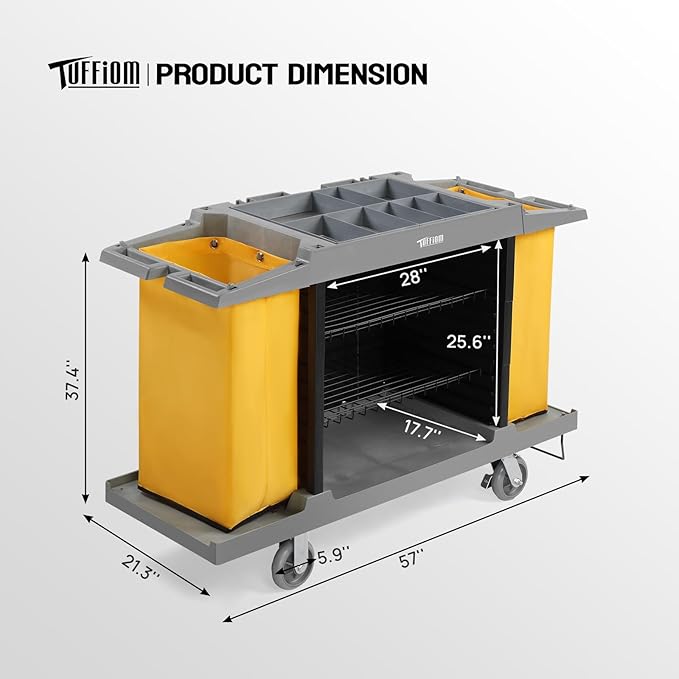 TUFFIOM Industrial Multifunctional Hotel Cart, Commercial Traditional Cleaning - Image 6