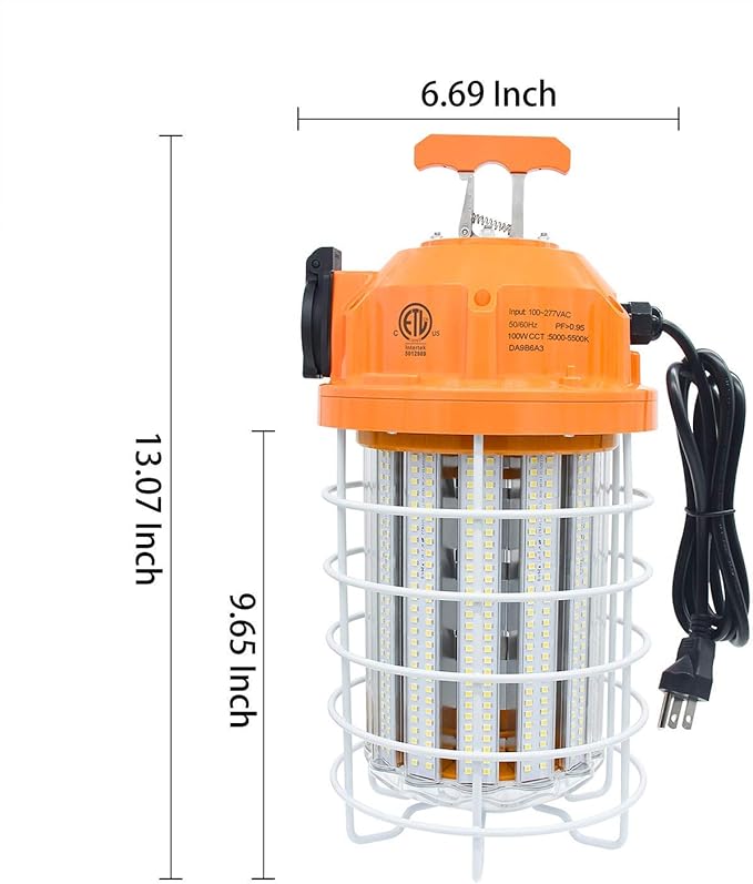 100W LED Temporary Work Light Waterproof Lights Construction Lights Work Site - Image 5