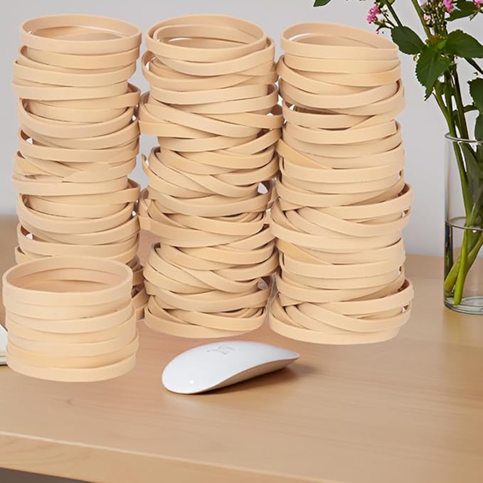 Rubber Bands Size #64, Elastic Band Beige 0.5bl about 110Pcs Wide Rubber Band - Image 5