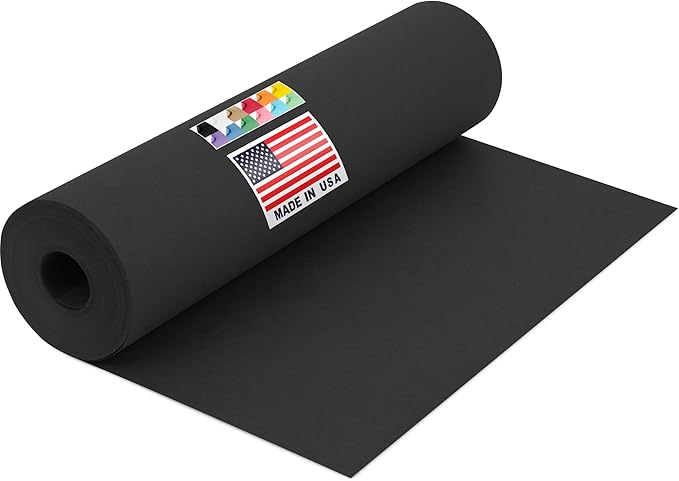 12" x 1200" USA-Made Black Kraft Paper Roll, 45 lbs Thickness, American Quality by Paclord