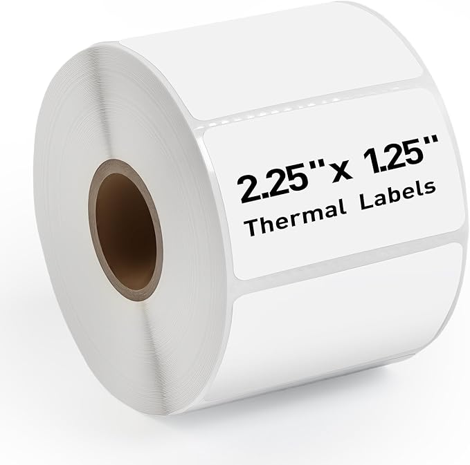 2.25"x 1.25" Direct Thermal Labels-Perforated Barcodes, Shipping Label Paper by LuckyGuard