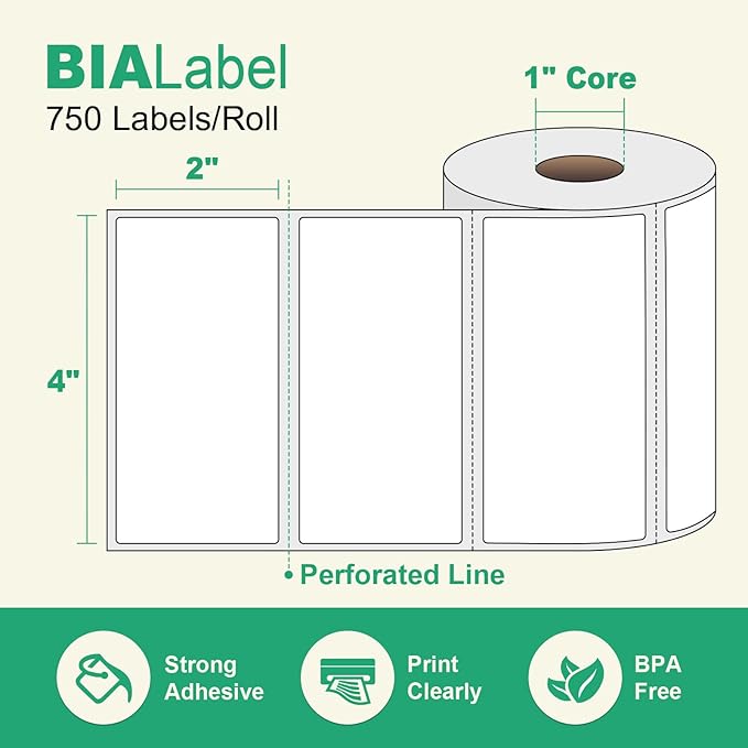 12 Rolls 4" X 2" Barcode Labels, 750/Roll - Image 2