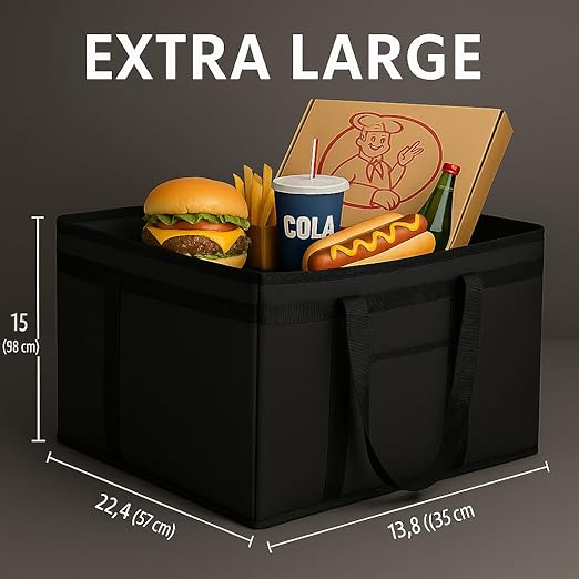 Extra Large 2 Pack Insulated Food Delivery Bag Cooler Bags Keep Food Warm - Image 7