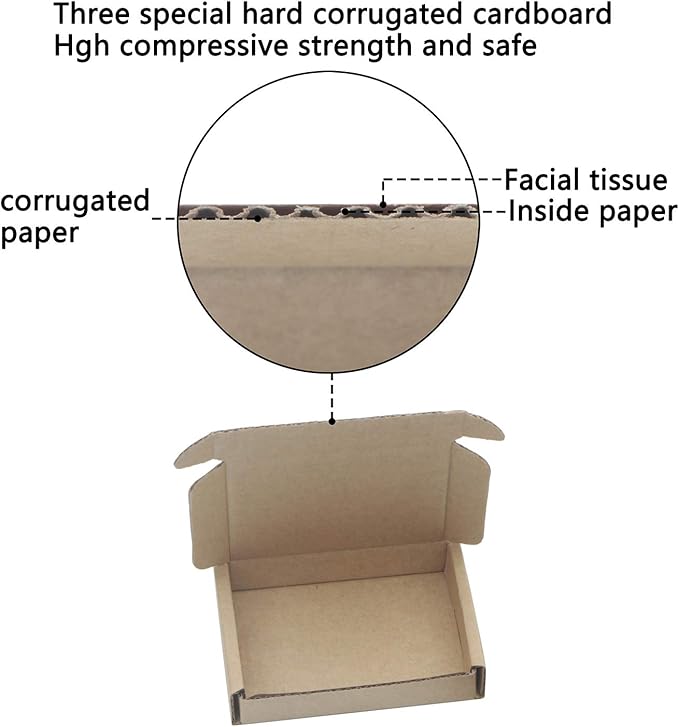 Ellbest 50pcs Kraft Paper Boxes, Corrugated Mailing Cardboard Packing Box - Image 7
