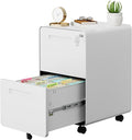 2 Drawer File Cabinet with Lock and 4 Keys, Mobile Metal Filing Cabinet by LVSTEEL