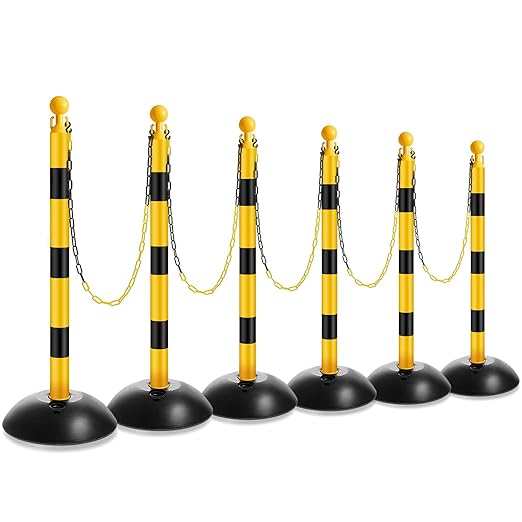 Amylove Plastic Stanchion Post Set, Traffic Warning Line Stanchion Crowd by Amylove