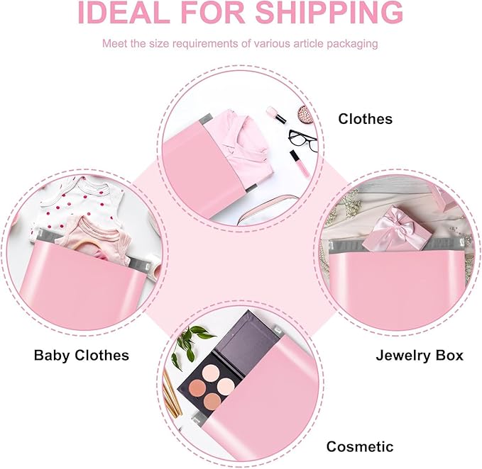Fuxury Pink Poly Mailers 10x13 Inch 500pcs, Heavy Duty Shipping Bags Bulk - Image 3