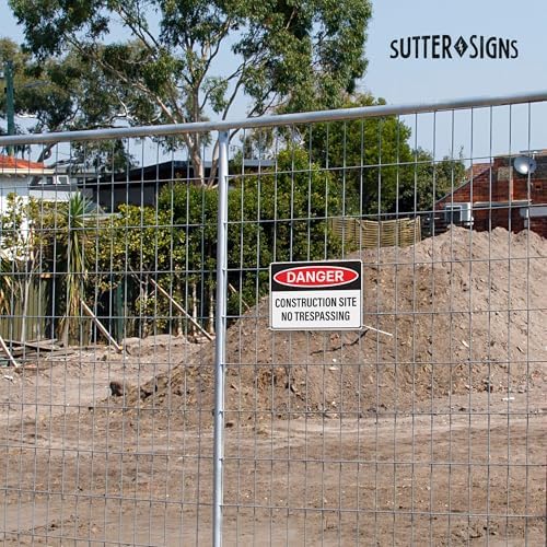 4pcs Danger Construction Site Sign 14x10 inch - Plastic - Image 4