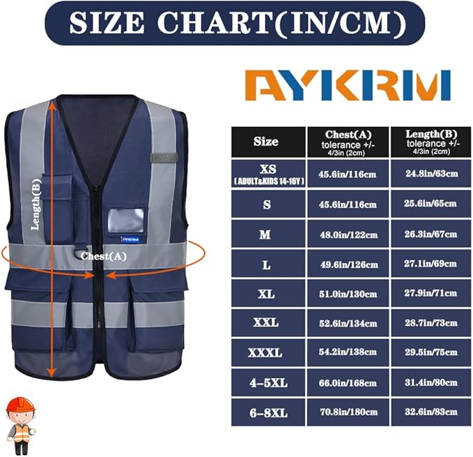 A-SAFETY navy blue work vest - Image 4