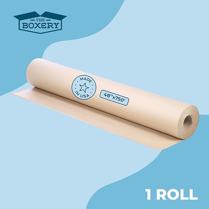 The Boxery Kraft/Brown Kraft Paper Roll, 48” x 9000”-50lb. Thickness, Heavy - Image 3