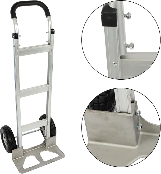 findmall 500 Lbs Capacity Dolly Aluminum Silver Hand Truck - Image 4