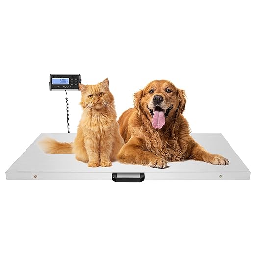 Animal Digital Scale, 500KG/1100Lbs Electronic Stainless Steel Veterinary Scale by GoodLucky