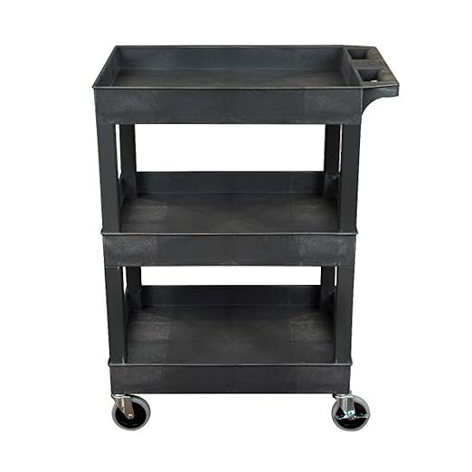 FSE 373-SEC111-B 24" x 18" Plastic Utility Tub Cart - Image 4