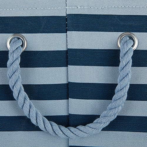Bone Dry Pet Storage Collection Striped Paw Patch Bin, Dark Navy, Small Round - Image 4