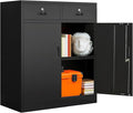 BESFUR Locking Cabinet with 2 Drawers and Lockable Doors by BESFUR